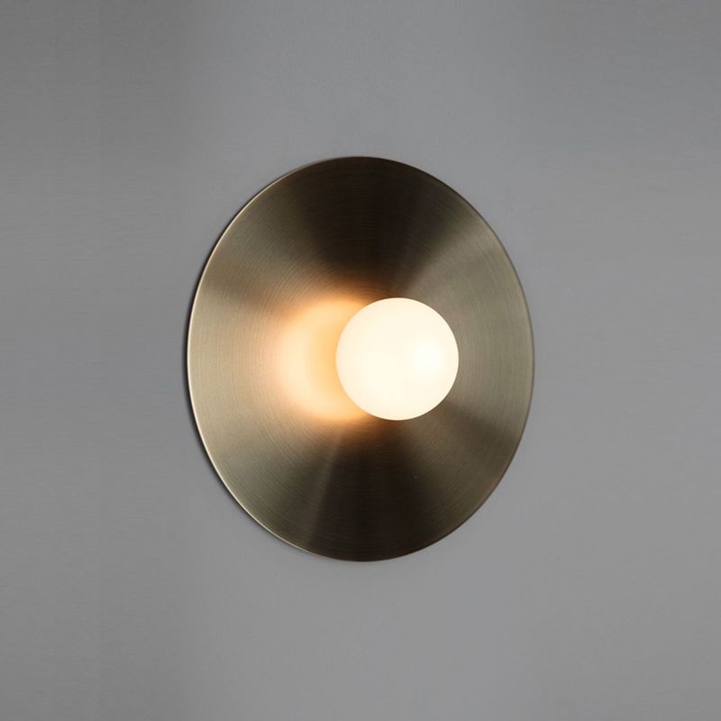 Eenvoud cirkel wandlamp armatuur metaal 1 lichte bedmuur gemonteerde lamp in goud