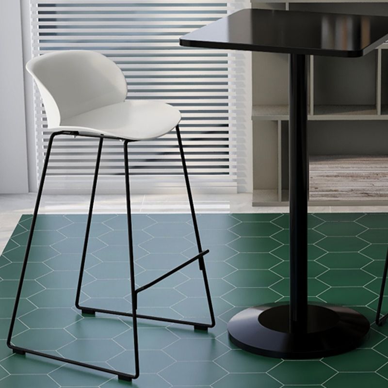 Contemporary Living Room Plastic low Back Bar Stool with Footrest