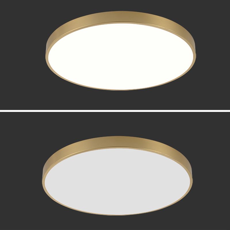 Gouden Ronde Minimalisme LED Plafond Licht Messing Moderne Stijl Woonkamer Verlichting Fixture