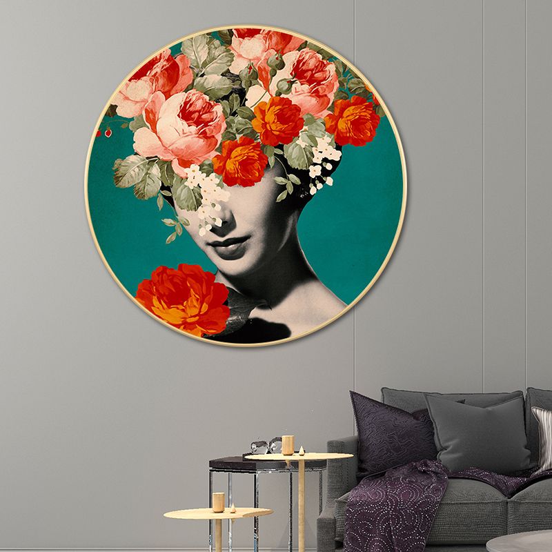 Modern Flower and Girl Canvas Pastel Color Bedroom Wall Art Decor, Multiple Sizes