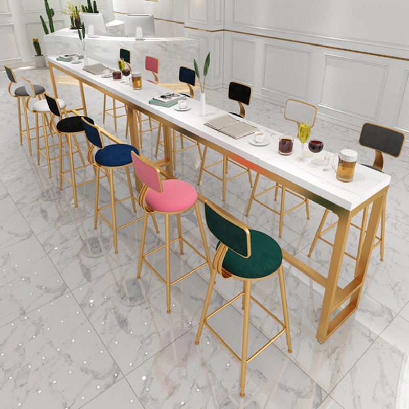 Glam Bar Height Table Solid Wood Top Bistro Pub Table for Patio Use