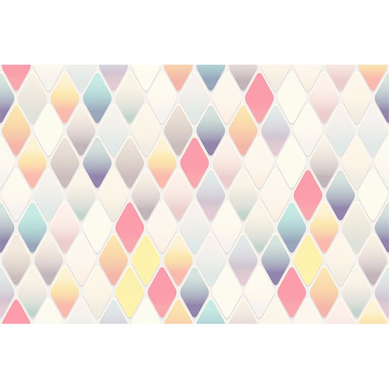 Moisture Resistant Geometry Wall Mural Modernism with Rhombus Pattern Wall Decor