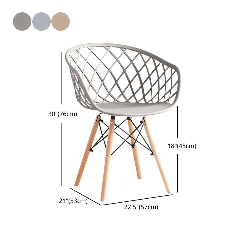 Contemporary Plastic Dining Armless Chair Cross Back Side Chair