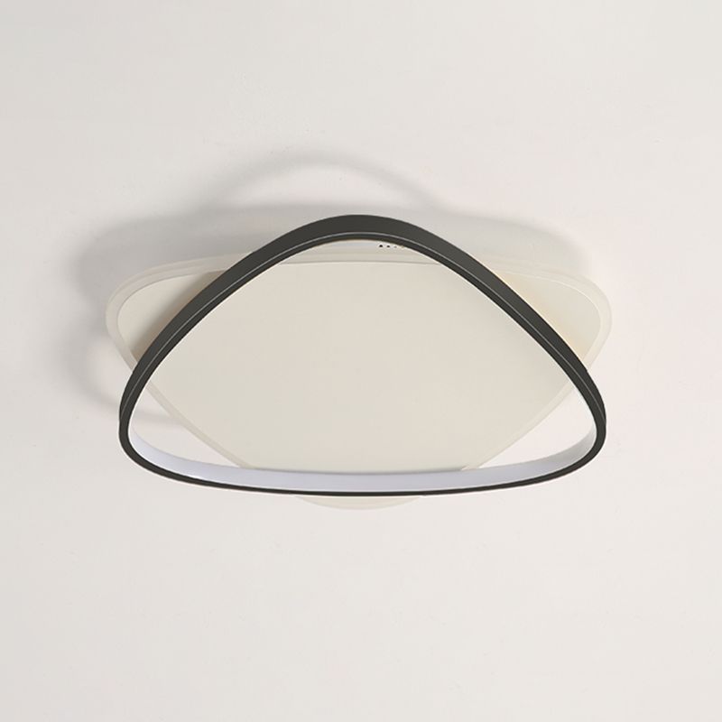 Plafonnier LED noir et blanc de style moderne, plafonnier géométrique en fer avec abat-jour en acrylique