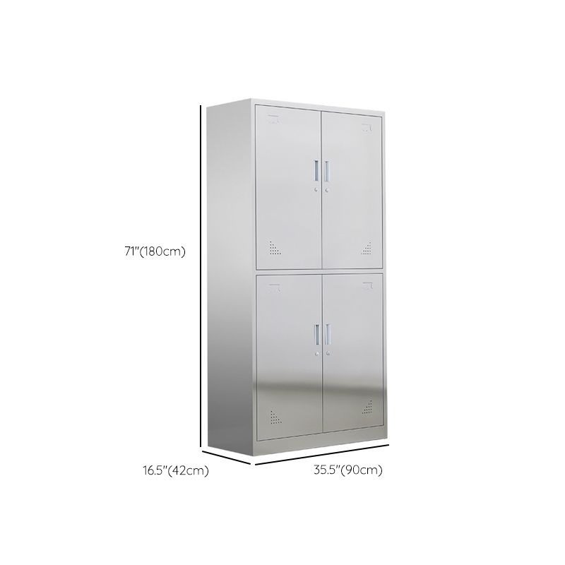 35.5"L x 16.5"W x 71"H Hinged Door Storage Cabinet Contemporary Cabinet with Metal Doors