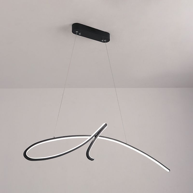 Linear Shape Island Light Modern Style Metal 1 Light Island Lighting