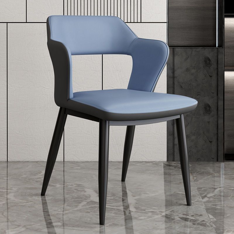 Contemporary Linen Dining Chair Open Back Dining Side Furniture in Matte Finish for Home