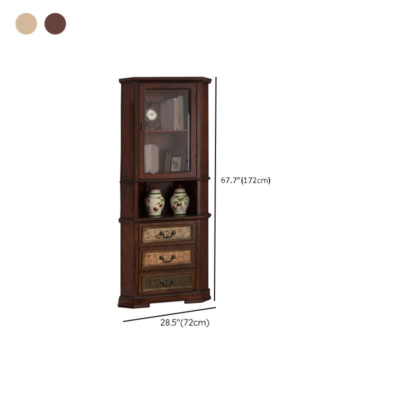 Mid-Century Modern Cabinet with Drawers and Doors in Distressed Wood