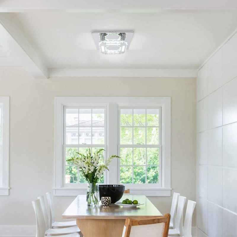 Crystal Square Flush Mount Lights Contemporary Style 1 Light Flush Ceiling Lights