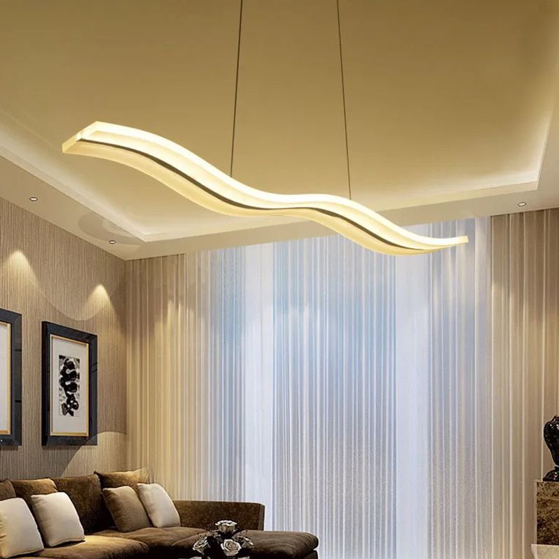 Single Modernism Silver Ceiling Light LED Kitchen Island Lighting for Foyer