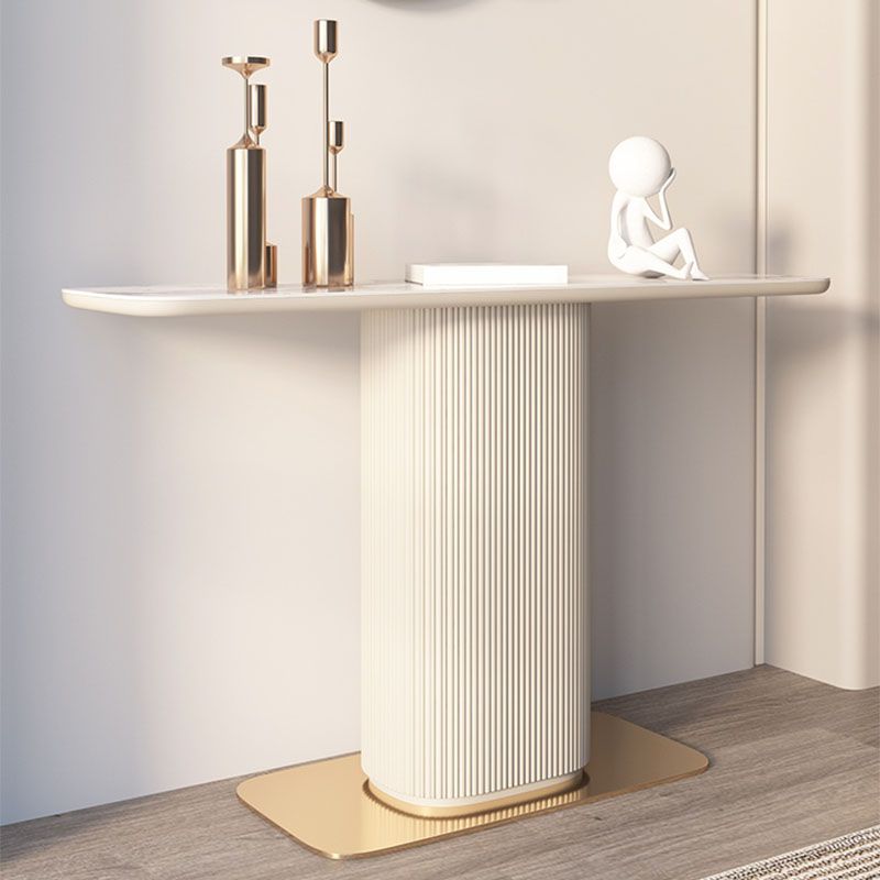 14" W Modern Stone Console Table Stain Resistant Accent Table for Hall