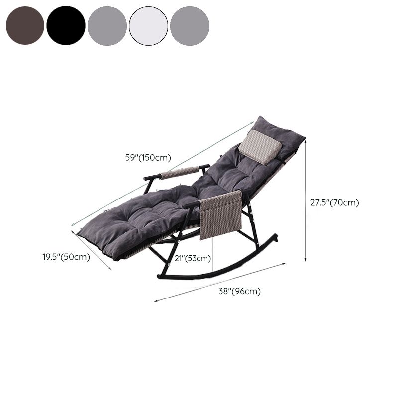 Modern Cotton Rocking Chair Reclining with Pillow for Living Room