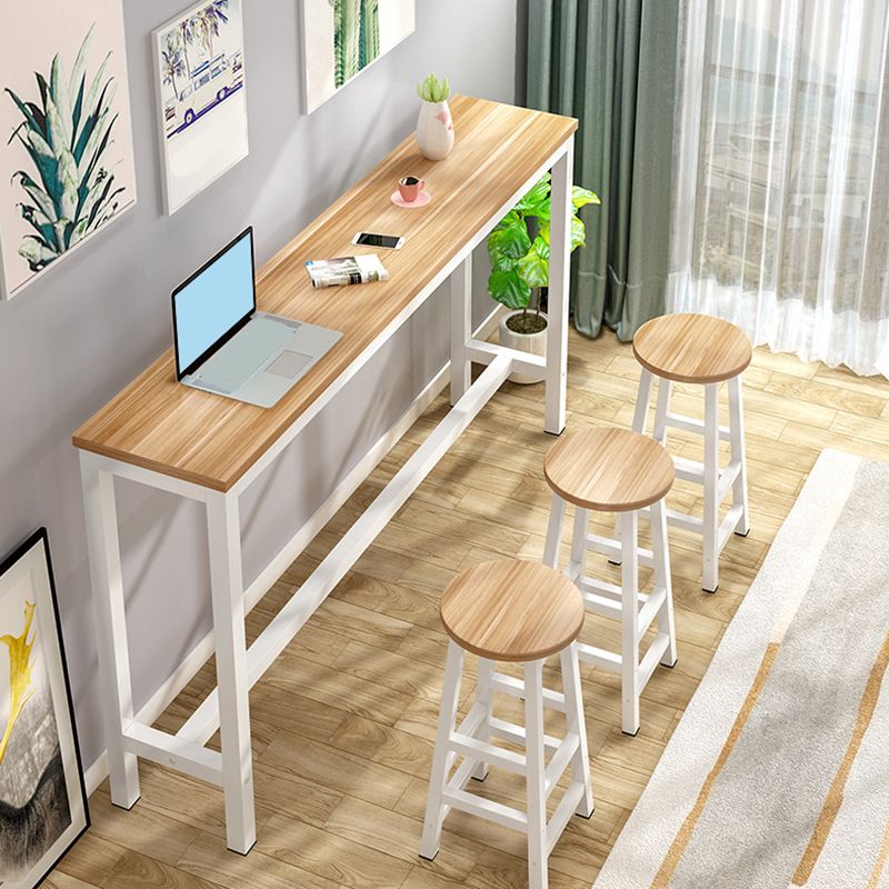 Industrial Style Bistro Bar Desk Wood Rectangle Pub Table for Cafe