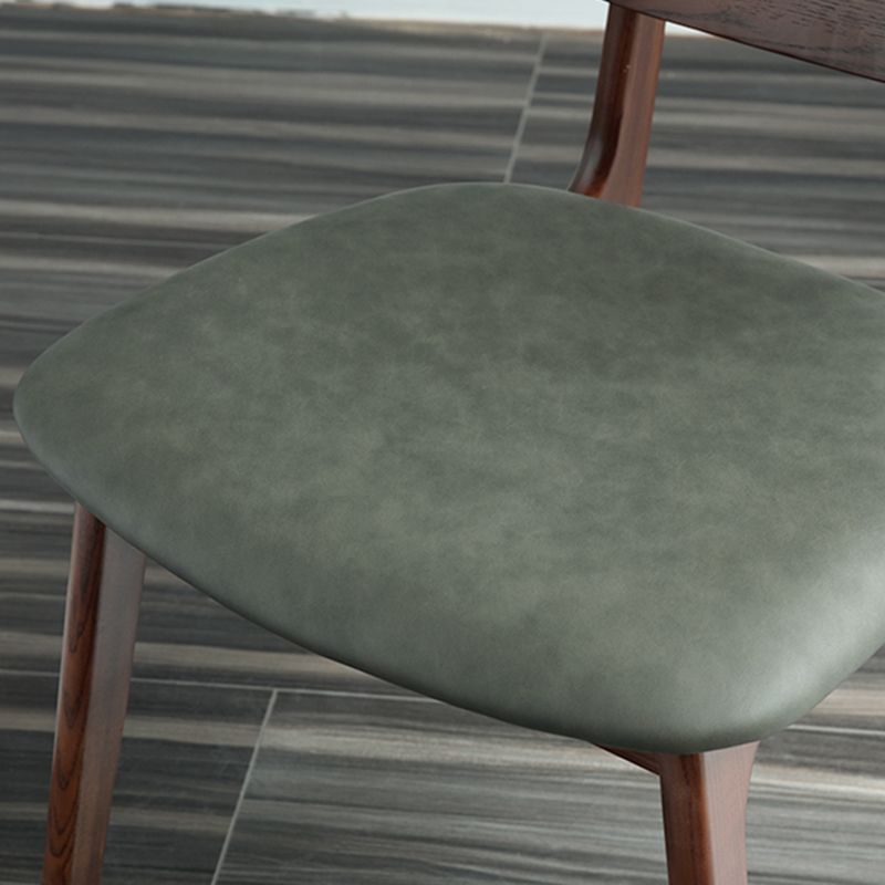 Silla de comedor moderna con respaldo abierto, silla lateral sin brazos de comedor de madera para el hogar