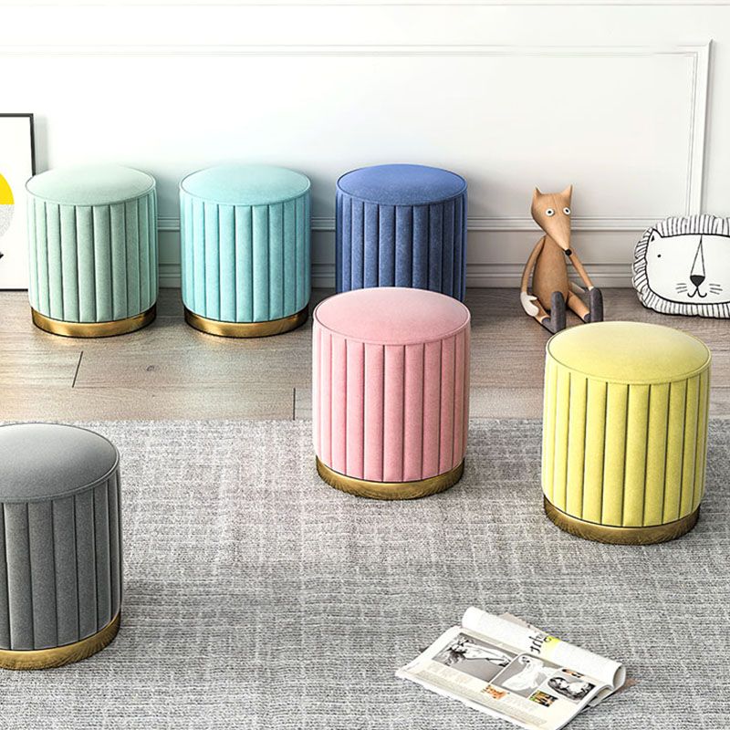 Gorgeous Round Pouf Solid Color Stain Resistant Pouf for Drawing Room