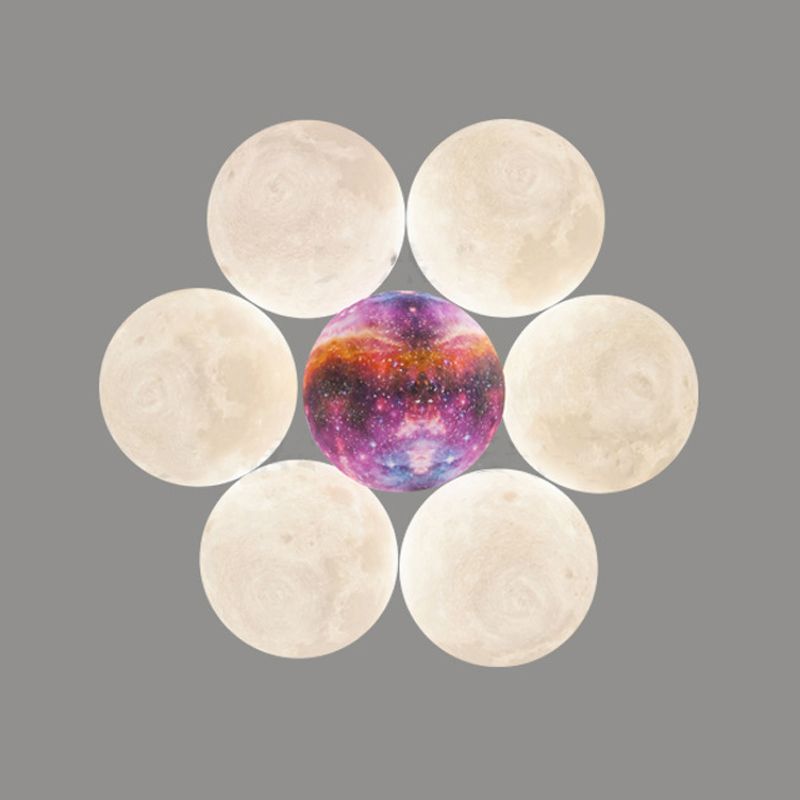 White Plastic Shade Chandelier Lighting Fixture Simple Pendant Light for Living Room