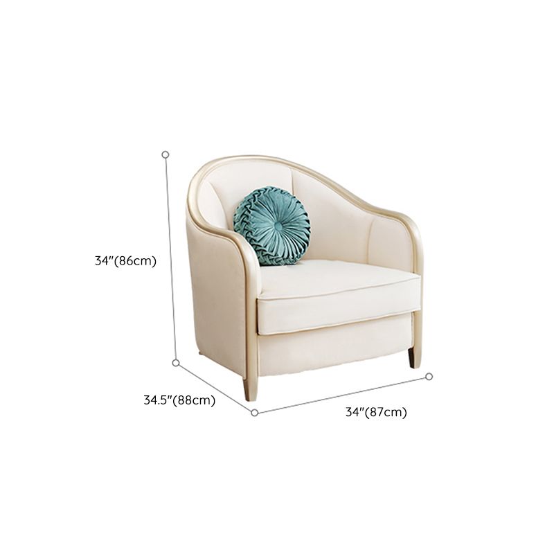 Contemporary Genuine Leather White Cushions Living Room Settee