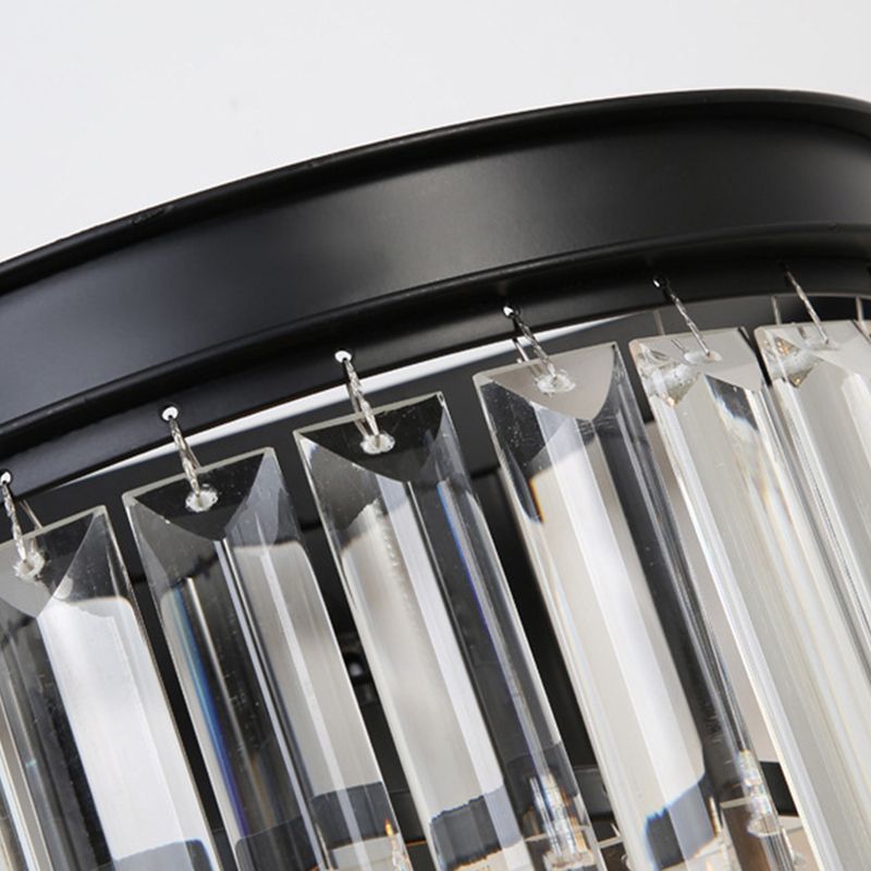 Moderne Stil abgestufte Wandleuchte klarer Kristall 1-Licht-Wandmontage Licht in Schwarz und Gold