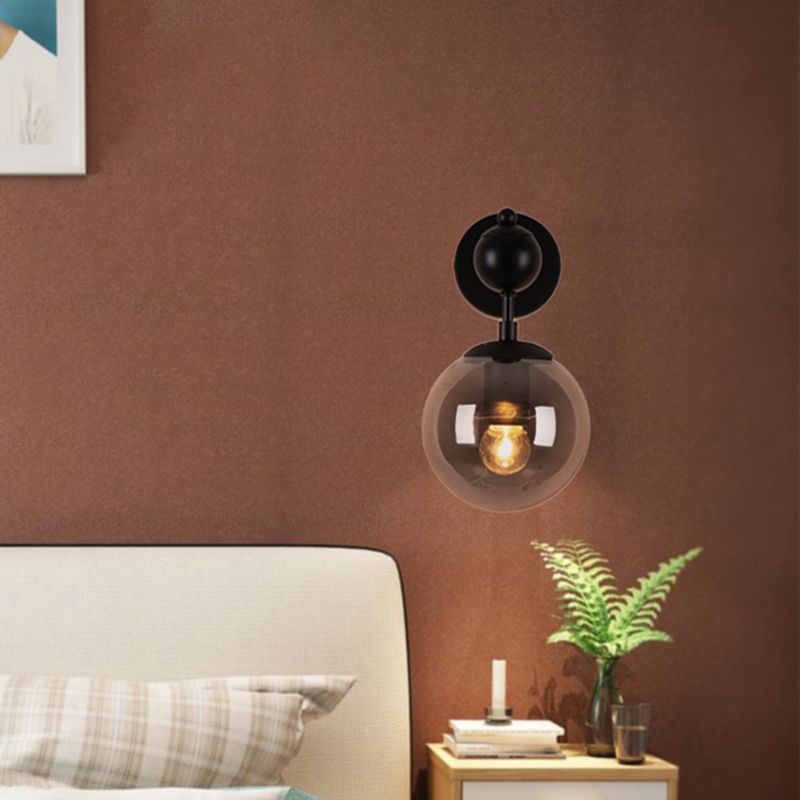 Moderne Stil kugelförmiger Wandmontaglampe Metall 1 Lichtwandbeleuchtung Ideen