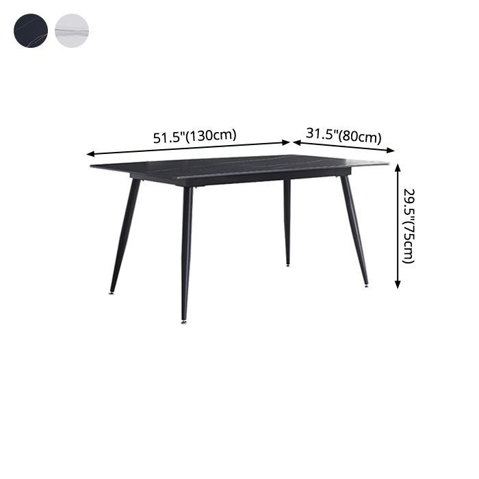 Mesa de piedra sinterizada moderna medieval para mesa rectangular de restaurantes con 4 patas