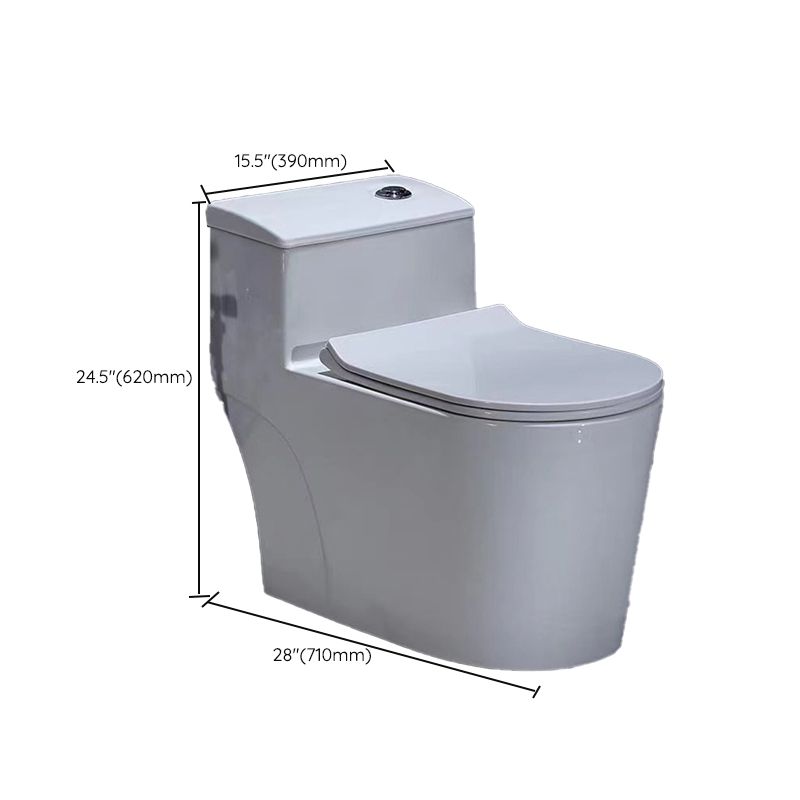 Contemporary White Flush Toilet Floor Mounted Toilet Bowl for Washroom