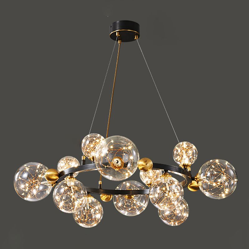 Contemporary Sphere Pendant Lights Glass Island Chandelier for Dining Room