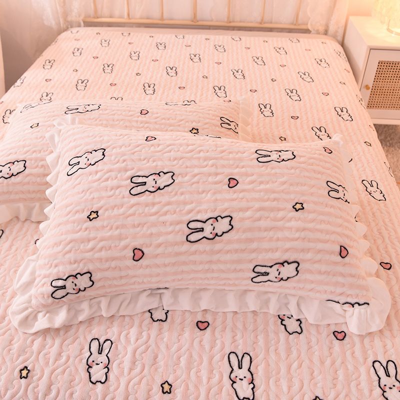 Polyester Fitted Sheet Cartoon Pattern Breathable Ultra-Soft Fitted Sheet