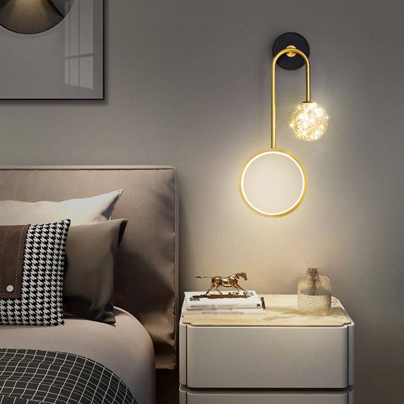 Metallo lampada appesa a parete in vetro a parete a parete in metallo a parete a parete con piastra backplate metallica