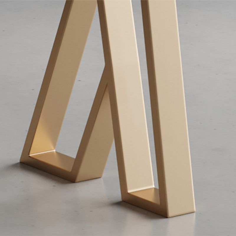 Sintered Stone Top Rectangle Bar Table Luxurious Pub Table with Double Pedestal