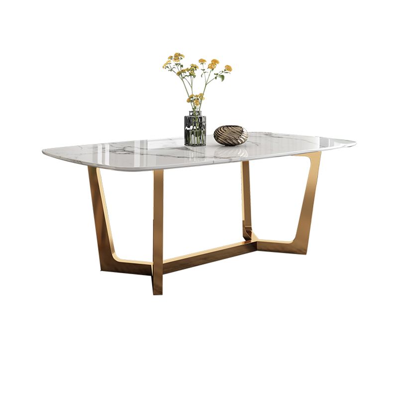 Contemporary Sintered Stone Rectangle Table Set 1/2/3/4/7/8 Pieces Dining Set for Home