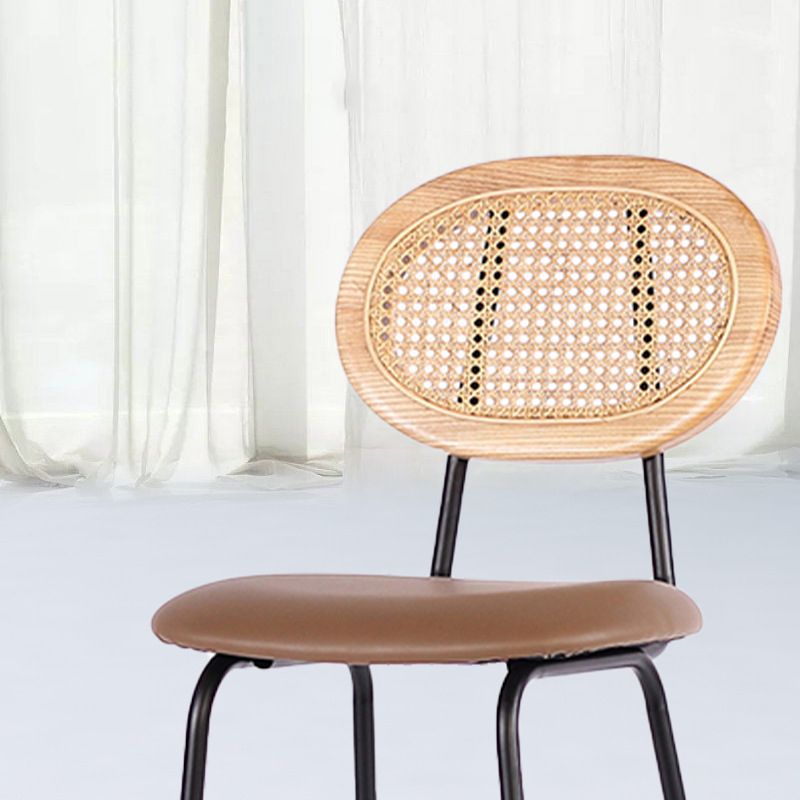 Contemporary Low Back Dining Stool Armless Bar Stools with Cushion