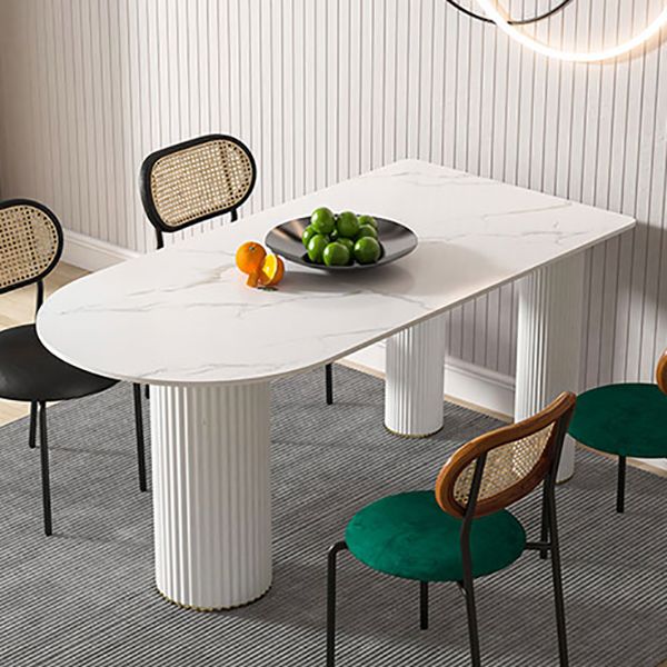 Tavolo da tavolo da tavolo in marmo in metallo contemporaneo per sala da pranzo e cucina