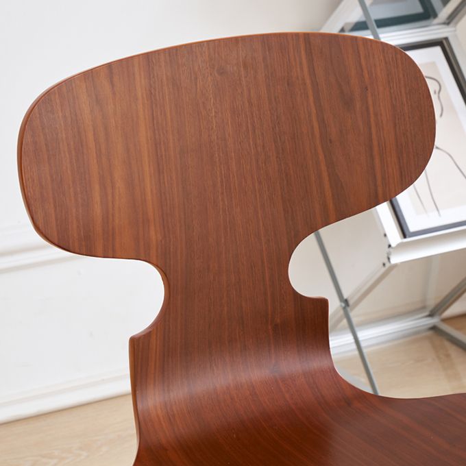 Contemporary Solid Wood Stackable Armless Dining Chair for Home