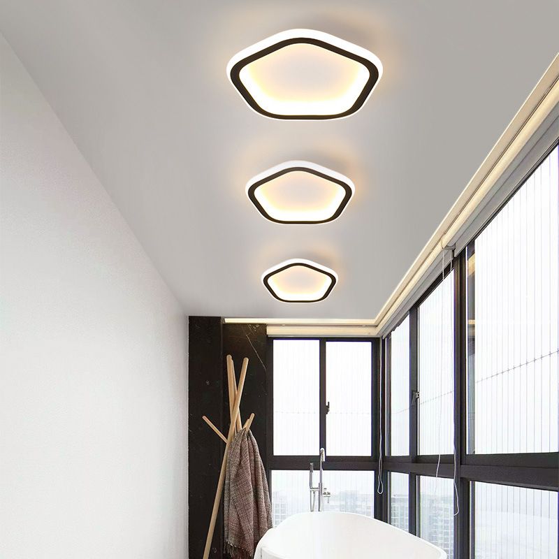 Geometric LED Ceiling Fixture Simple Concise Metal Flush Mount Lighting for Corridor Porch
