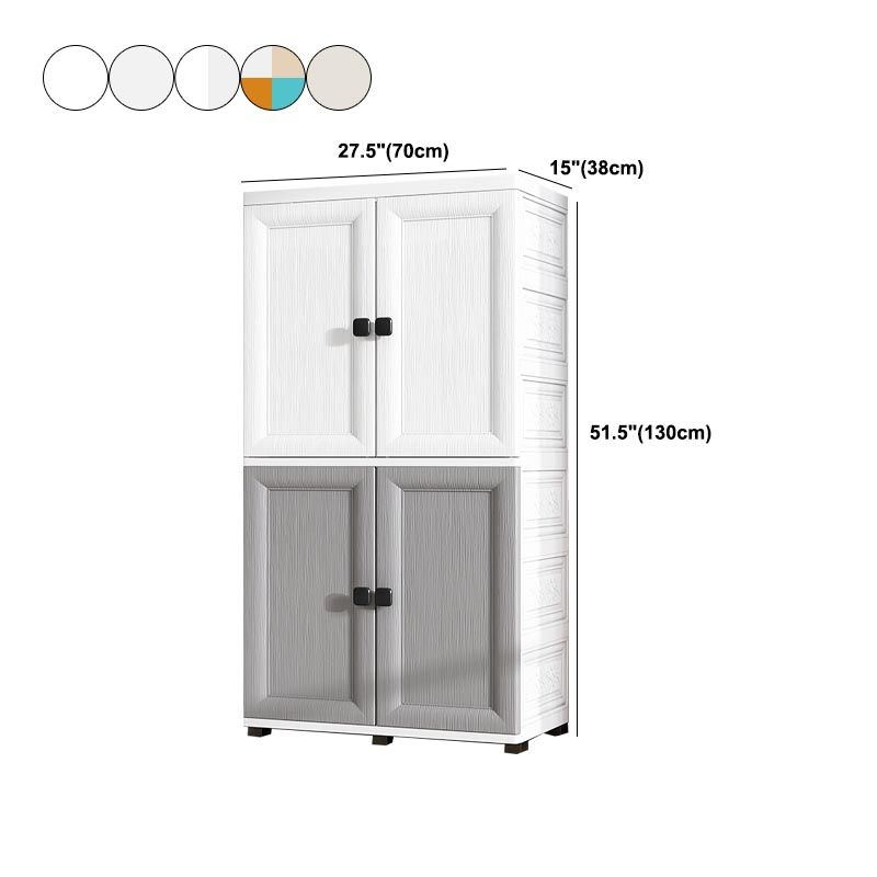 Contemporary Style Wardrobe Plastic Bedroom Wardrobe Closet with Storage