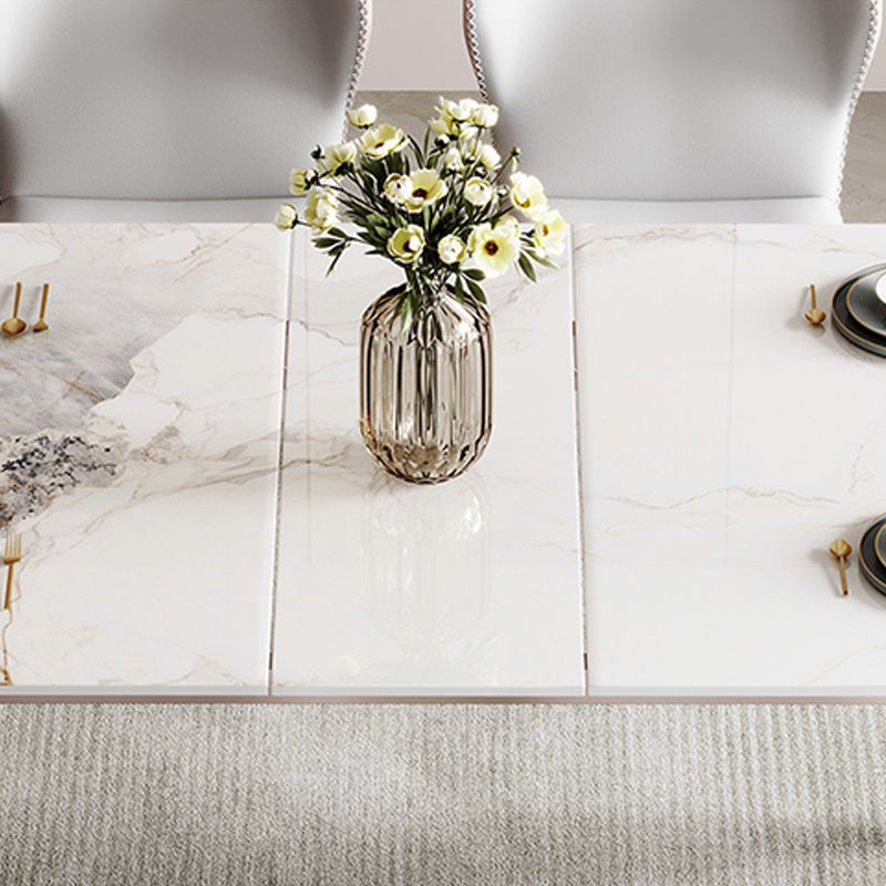 Extendable Dining Table Rectangle Modern Dining Table for Dining Room