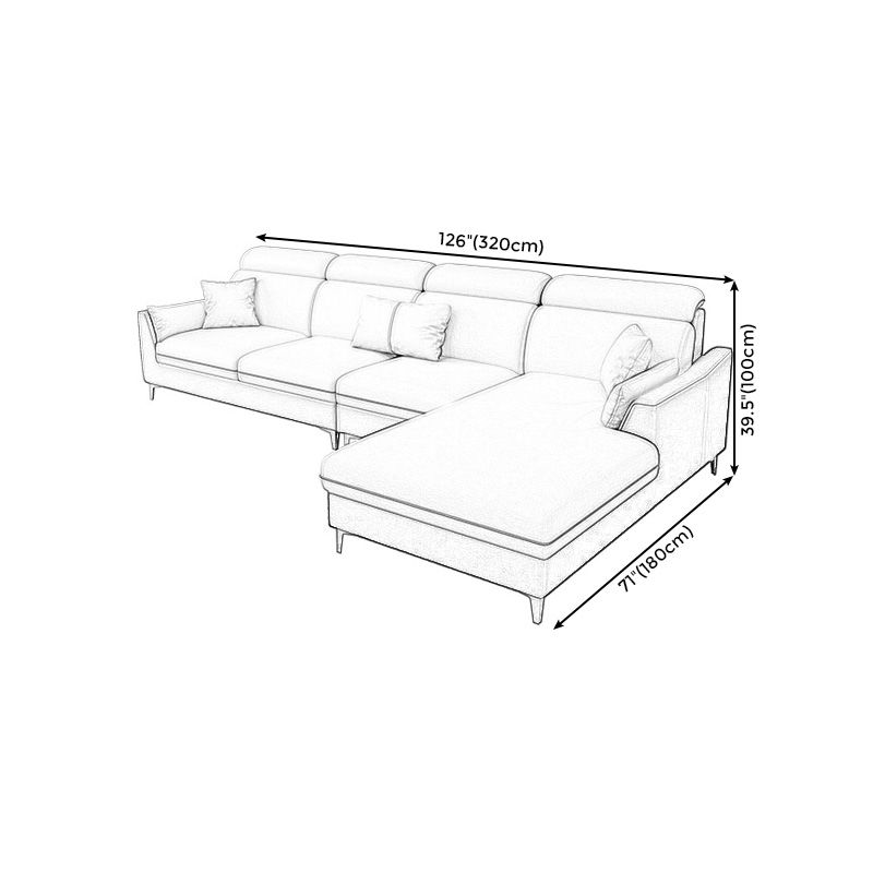 Faux Leather Pillow Top Arm Sectional 39.37"High Modern Sofa and Chaise