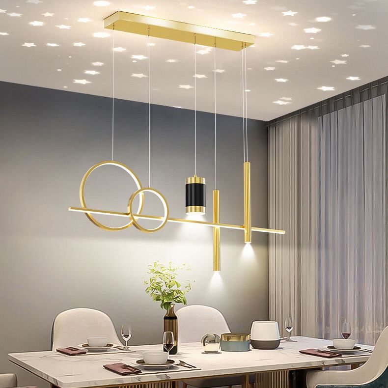 Contemporary Style Linear Shape Island Lighting Ideas Metal Island Pendants