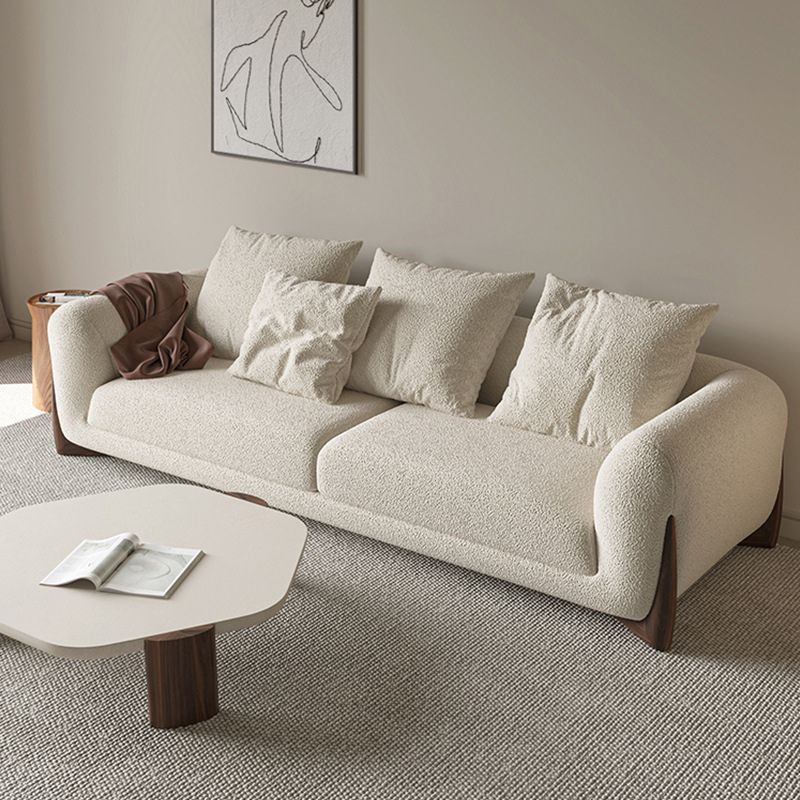 Modern Style Living Room Tuxedo Arm Settee Tight Back Seating in White