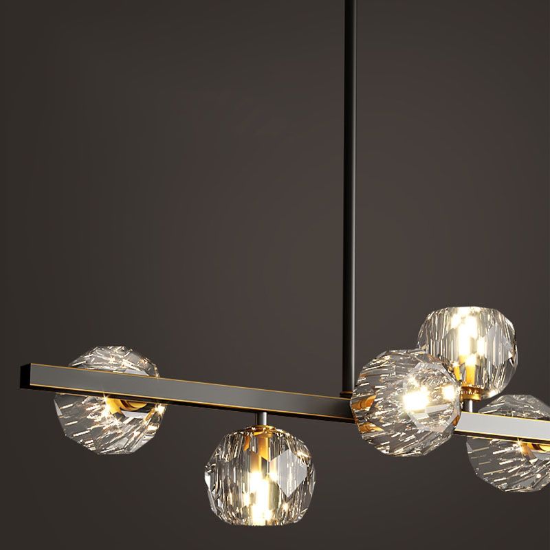 Lumière simple luxe moderne Crystal LED suspendu îlot suspendu pour salle à manger