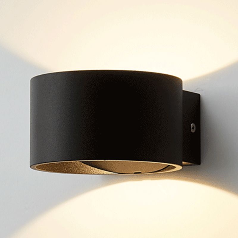 Half Cylinder Metal Wall Light Modern Style 2 Lights Wall Mounted Light Fixture