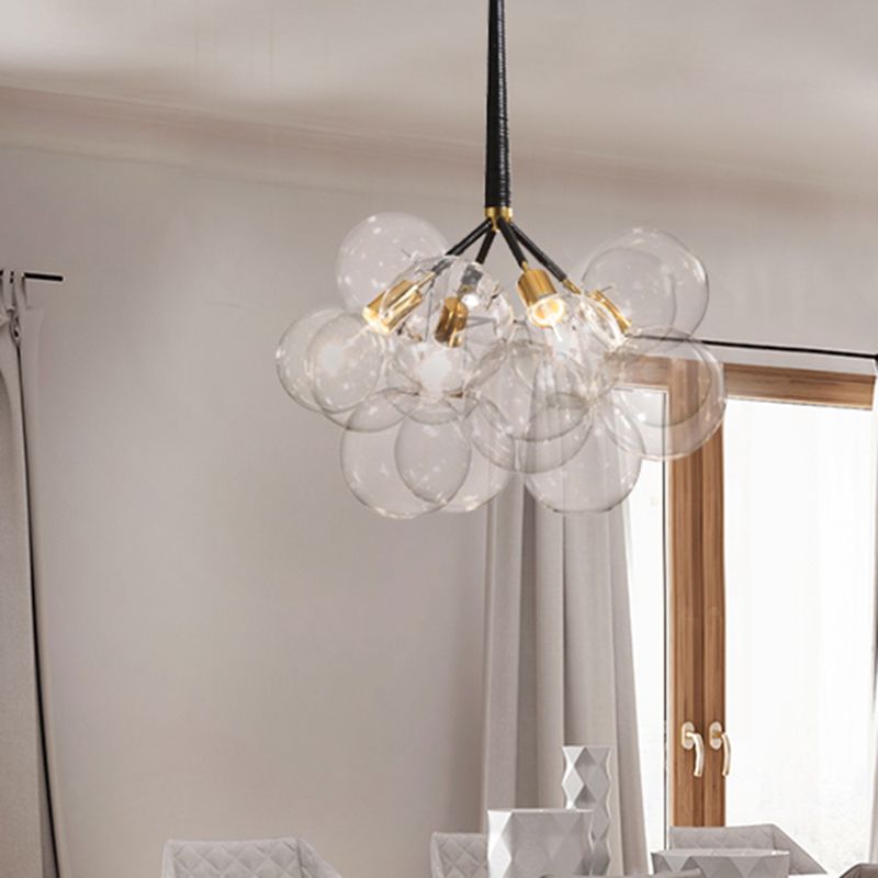 Contemporary Style Spherical Pendant Chandeliers Clear Glass Chandelier Lights