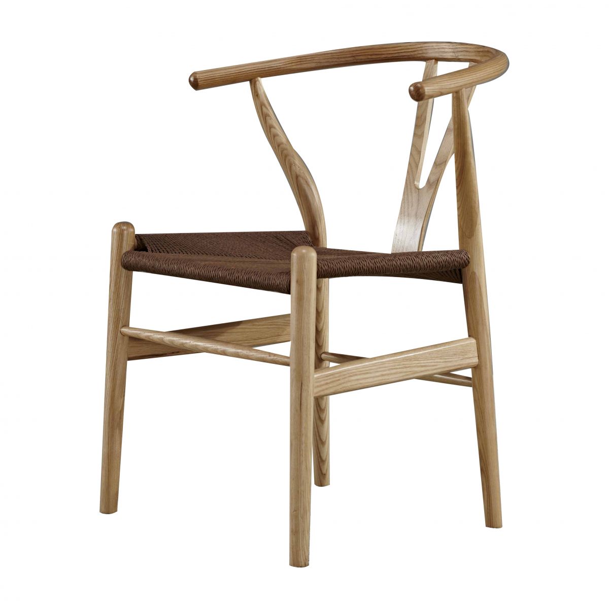 Sillas de comedor con brazo de estilo tradicional Sillones de comedor de madera de Wishbone de fresno