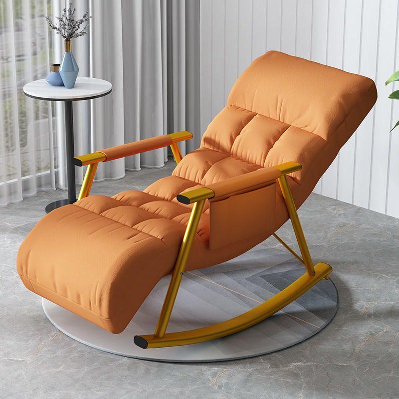 Creative Recliner Chair Pure Color Tufted Rocker Chair for Living Room