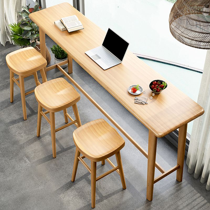 Contemporary Indoor Bar Dining Table Rectangle Wood Counter Table