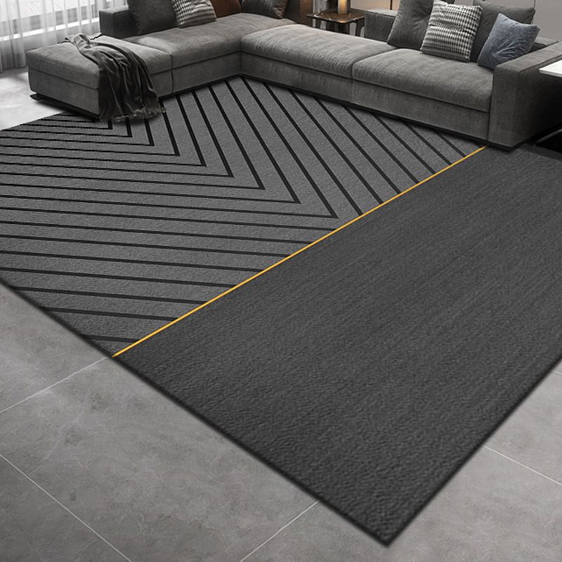 Orange Modern Carpet Blending Striped Carpet Non-Slip Backing Carpet for Home Decor