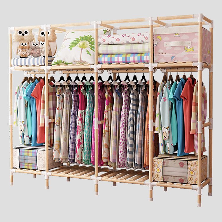 Natural Meringue Wood Frame Wardrobe Modern Style Home Wardrobe Armoire