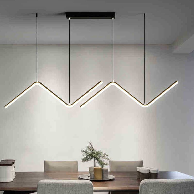 Golden/Black Ceiling Light Contemporary LED Kitchen Island Lighting for Foyer
