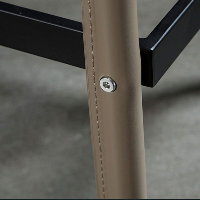 Contemporary Metal Legs Faux Leather Upholstered Living Room Bar Stool