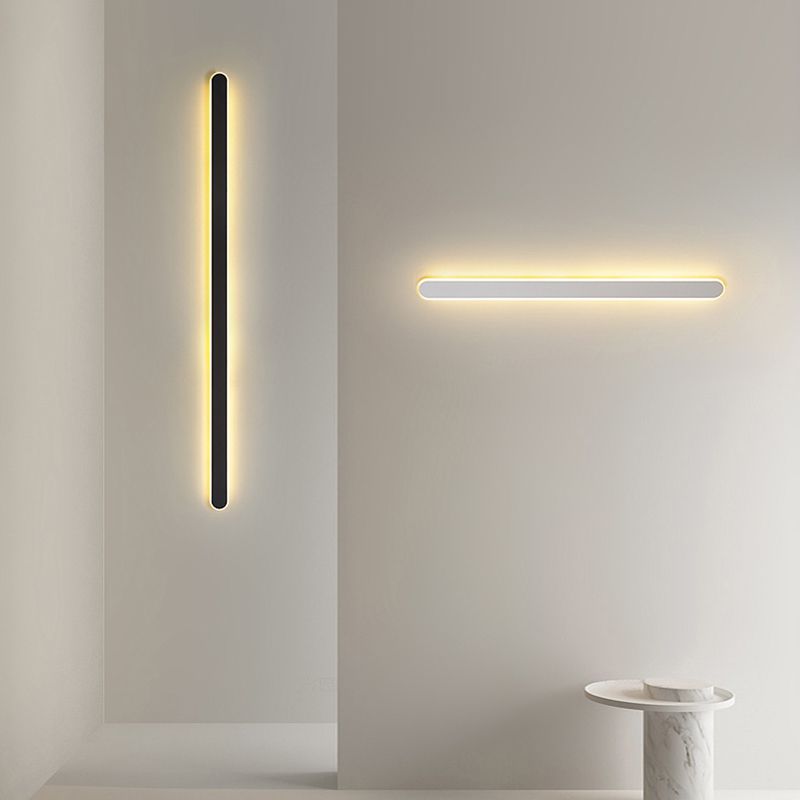 Metal Straight Wall Light Nordic Style 1 Light LED Wall Sconce for Living Room